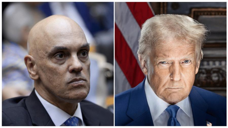 O ministro do STF, Alexandre de Moraes; e o presidente dos EUA, Donald Trump O ministro do STF, Alexandre de Moraes; e o presidente dos EUA, Donald Trump