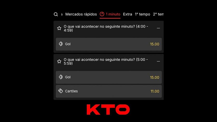 Apostas ao minuto na KTO Brasil