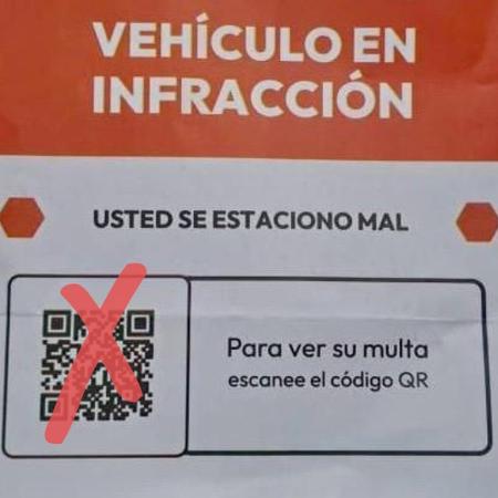 Bilhete do Brasil é semelhante ao que foi denunciado pela polícia catalã em 2024. QR Code do bilhete original leva a endereço fora do ar Bilhete do Brasil é semelhante ao que foi denunciado pela polícia catalã em 2024. QR Code do bilhete original leva a endereço fora do ar