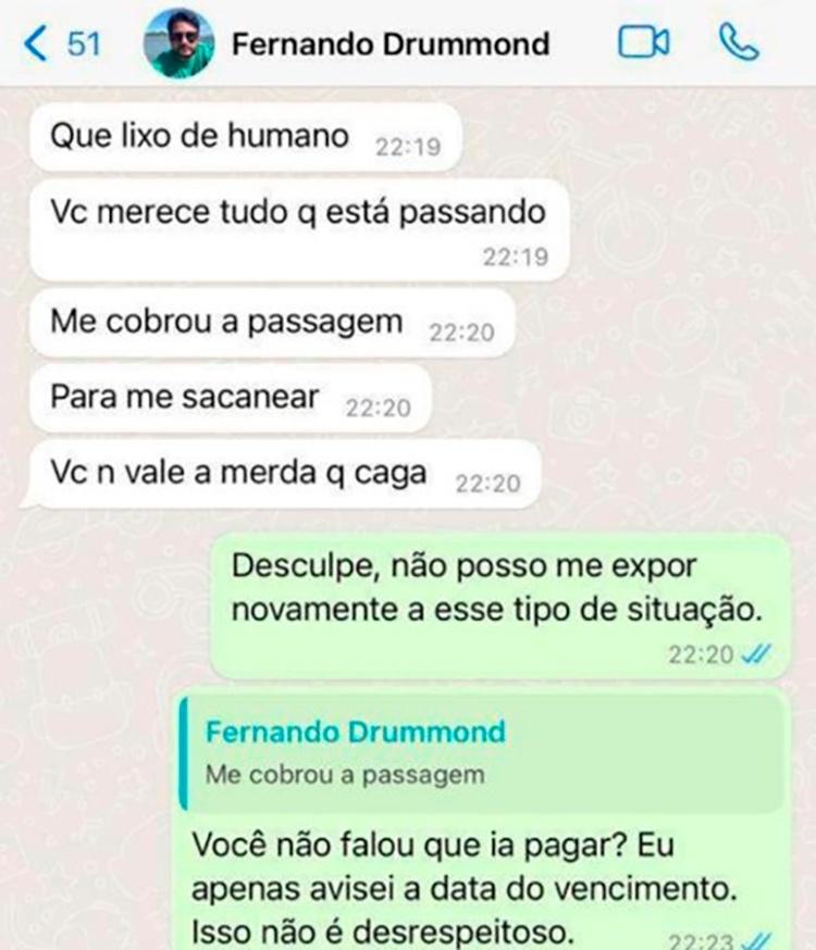 Conversas entre Fernando e a ex-namorada Luana * Conversas entre Fernando e a ex-namorada Luana *