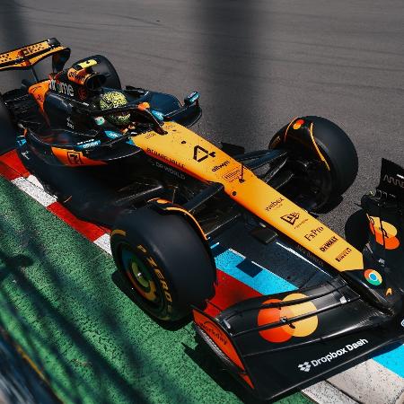 Lando Norris, da McLaren, no treino livre do GP do Canadá Lando Norris, da McLaren, no treino livre do GP do Canadá