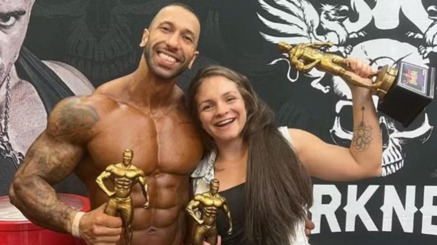 Igor Porto Galvão e Marcela Luise; mulher morreu após ser levada ao hospital pelo companheiro com ferimentos - Reprodução/Redes Sociais