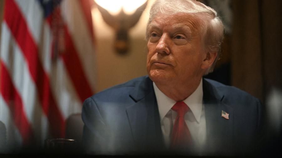 Presidente Donald Trump em seu gabinete na Casa Branca Presidente Donald Trump em seu gabinete na Casa Branca
