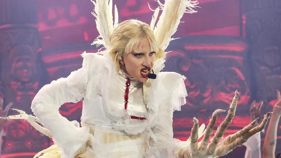 Lady Gaga no primeiro show como headline do Coachella 2025, na última sexta-feira (11) Lady Gaga no primeiro show como headline do Coachella 2025, na última sexta-feira (11)