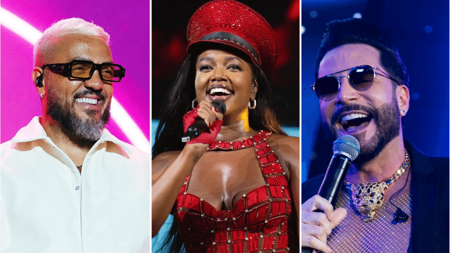 Montagem: Belo, Iza e Latino; ambos são atrações da Virada Cultural 2025 Montagem: Belo, Iza e Latino; ambos são atrações da Virada Cultural 2025